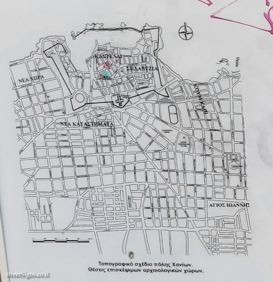 Chania - excavations of the city from the Minoan period - Topographic plan of the city of Chania