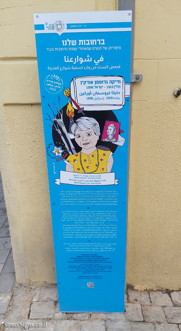 Tel Aviv - in our streets - Haika Grossman - Khaika Grossman St 8, Tel Aviv-Yafo, Israel