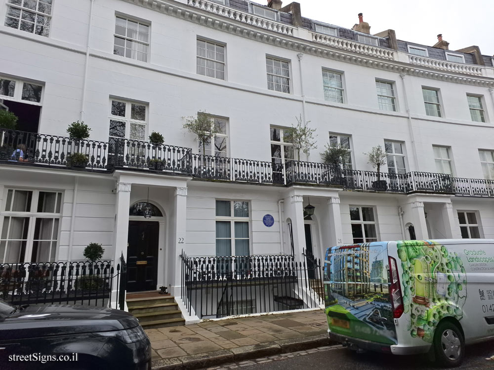 London - The house where the French historian and statesman François Guizot lived - 21 Pelham Cres, South Kensington, London SW7 2NR, UK