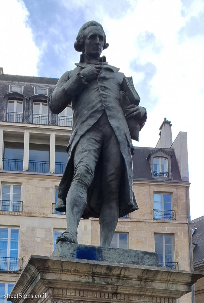 Paris - A statue commemorating the Marquis de Condorcet - 19 Quai de Conti, 75006 Paris, France