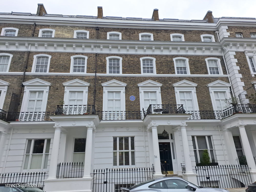 London - The place where meteorologist  Robert Fitzroy lived - 38 Onslow Square, South Kensington, London SW7 3NS, UK