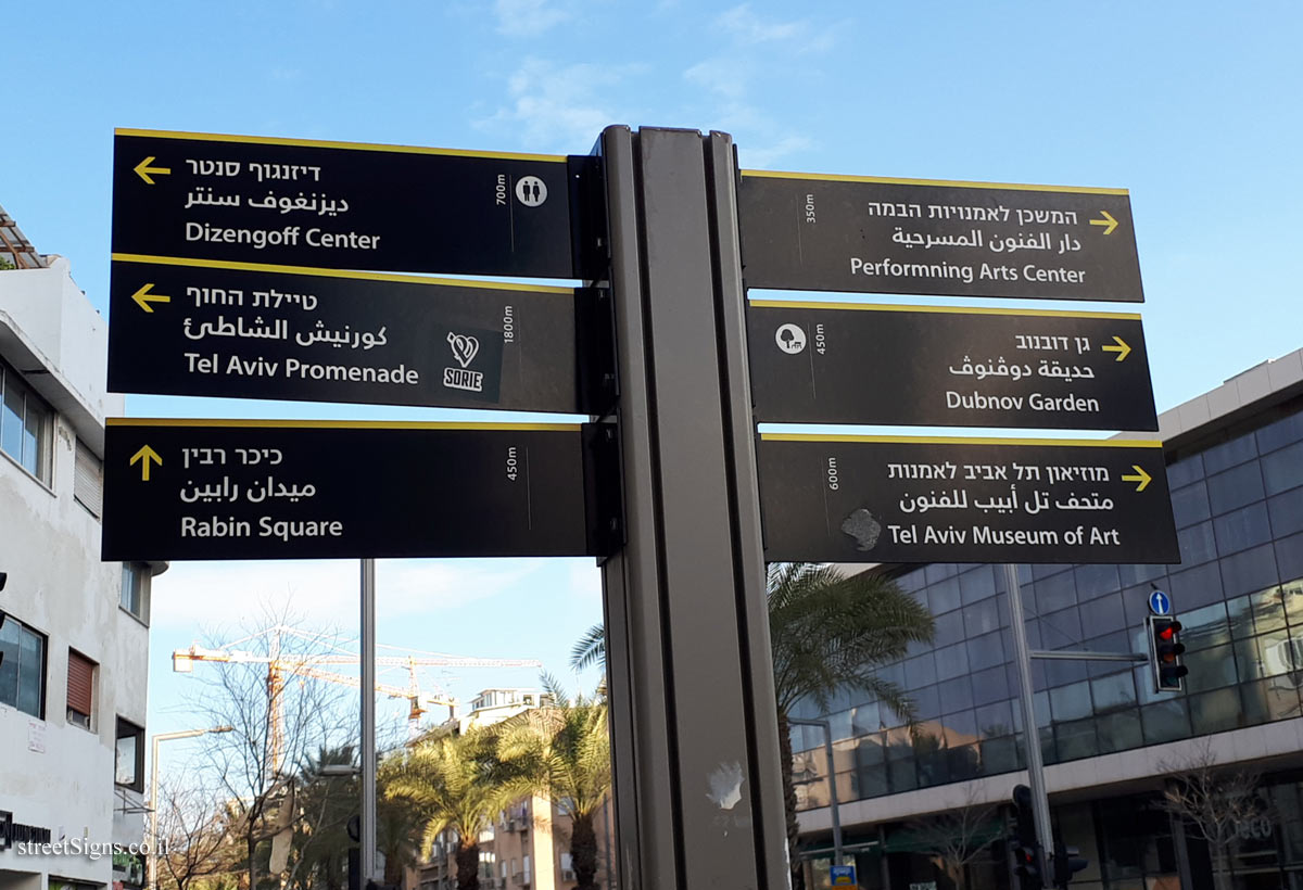 Tel Aviv - Direction sign in the city center