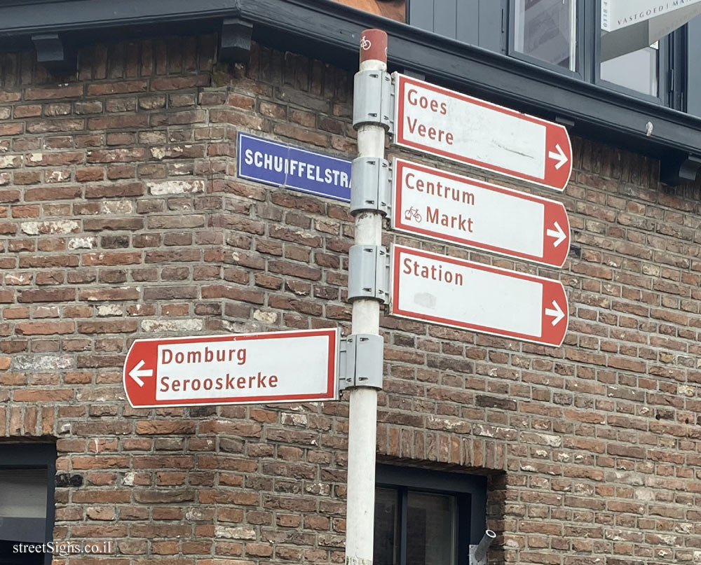 Middelburg - Direction sign to nearby sites and cities