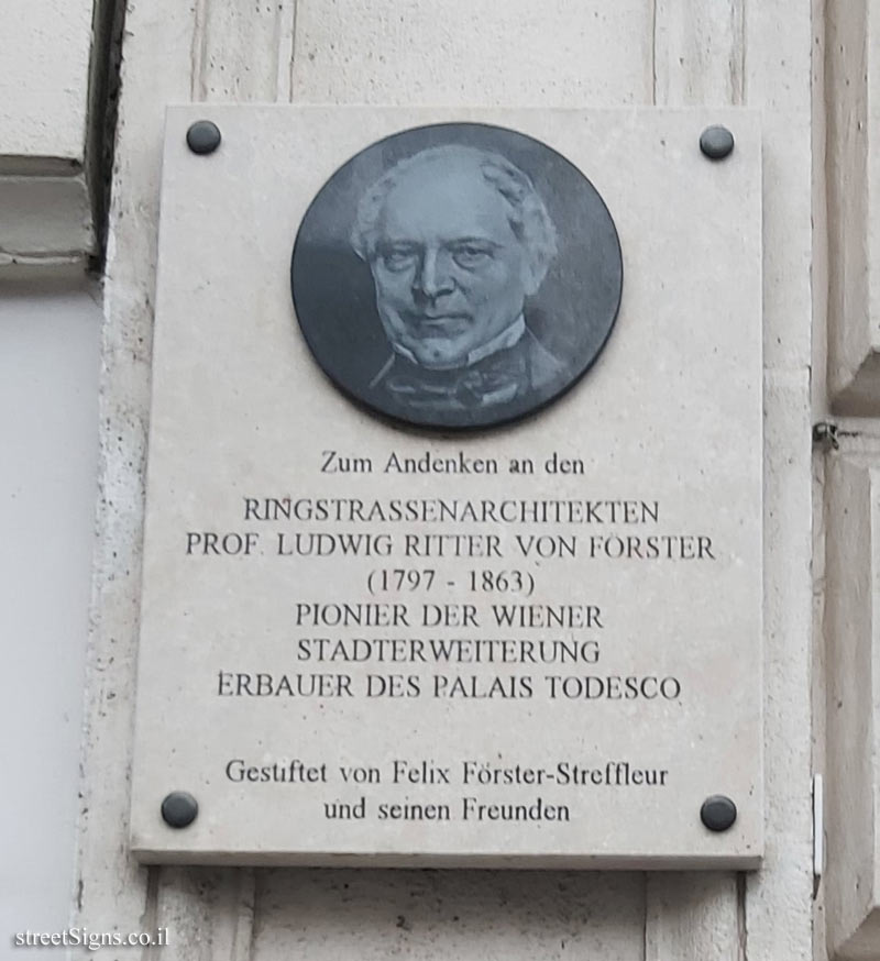 Vienna - Commemorative plaque for the architect Ludwig von Förster