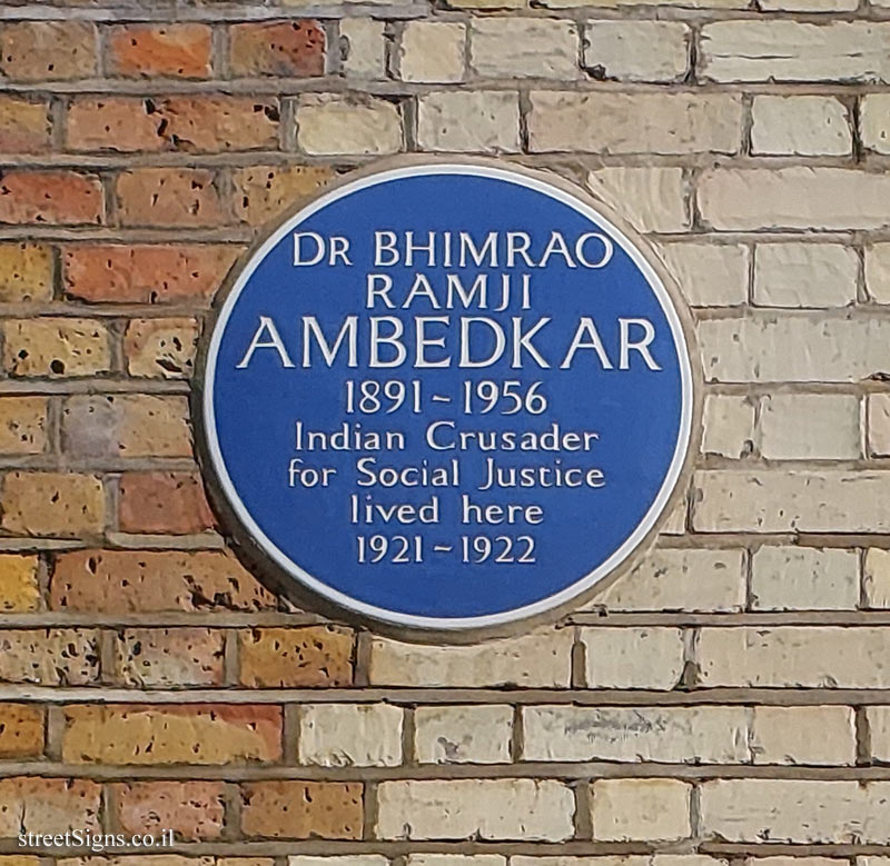 London - A memorial plaque in the place where Bhimrao Ramji Ambedkar