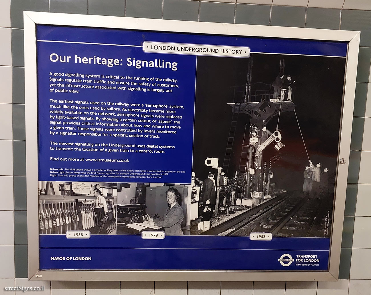 London -  London Underground History - Our heritage: Signalling