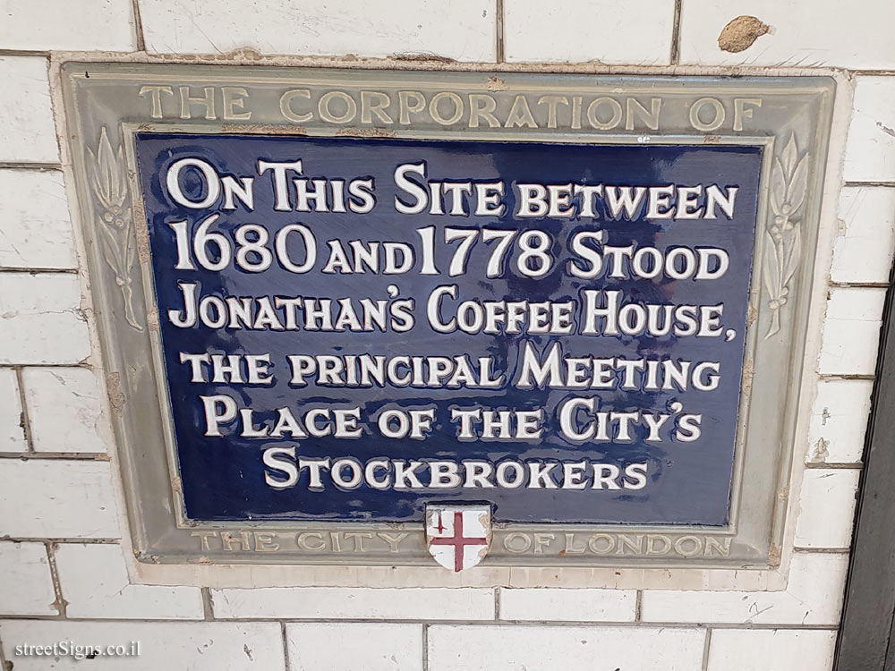 London - the place where Jonathan’s Coffee-House was