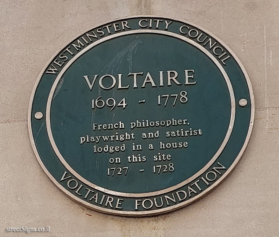 London - the house where the French writer and philosopher Voltaire stayed