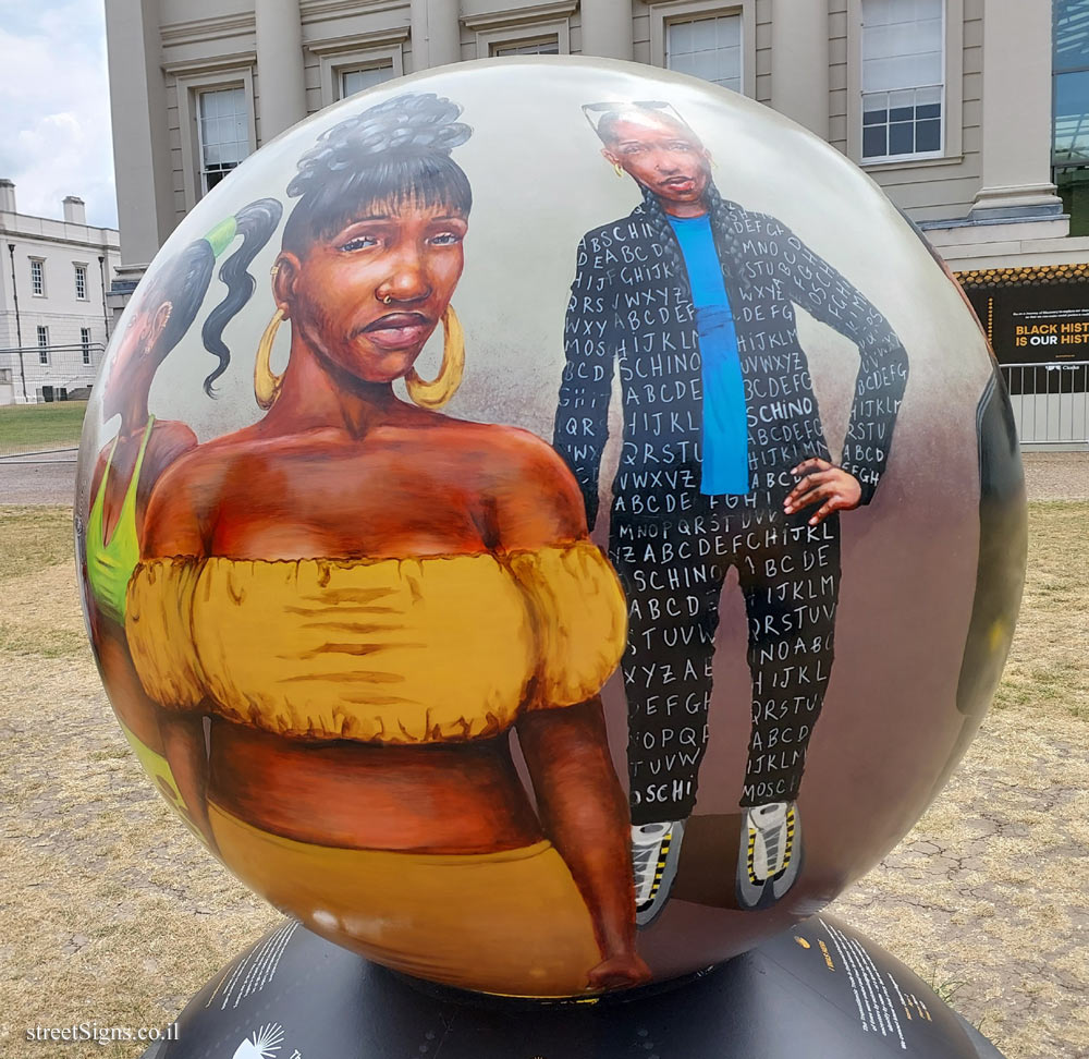 London - Greenwich - Exhibition at the Maritime Museum exploring slave trade - Neequaye Dreph Dsane - The Globe
