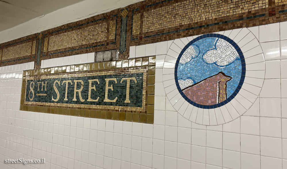 New York - Subway - 8th Street Station - "Broadway Diary" - Sky and clouds