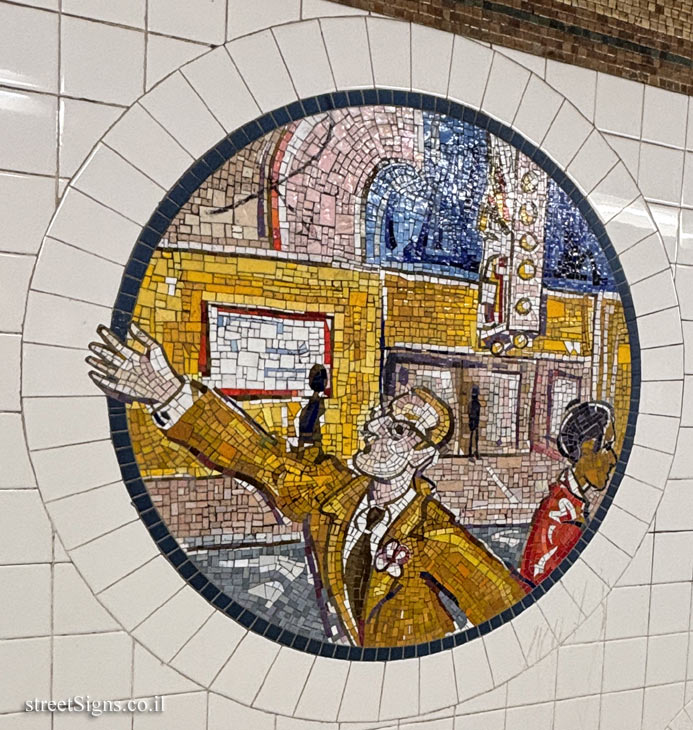 New York - Subway - 8th Street Station - "Broadway Diary" - Man trying to catch his hat