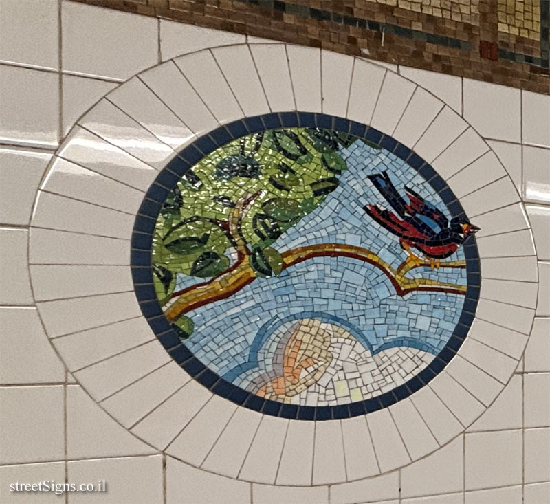 New York - Subway - 8th Street Station - "Broadway Diary" - Bird on a branch