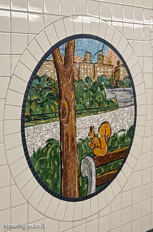 New York - Subway - 8th Street Station - "Broadway Diary" - Squirrels in the park