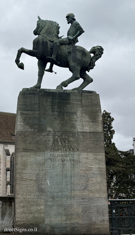Zurich - Statue of Mayor Hans Waldmann riding a horse - Münsterhof 20, 8001 Zürich, Switzerland