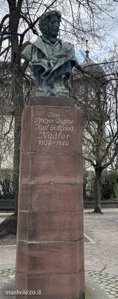 Heidelberg - Memorial statue to the poet Karl Gottfried Nadler - Untere Neckarstraße 78, 69117 Heidelberg, Germany