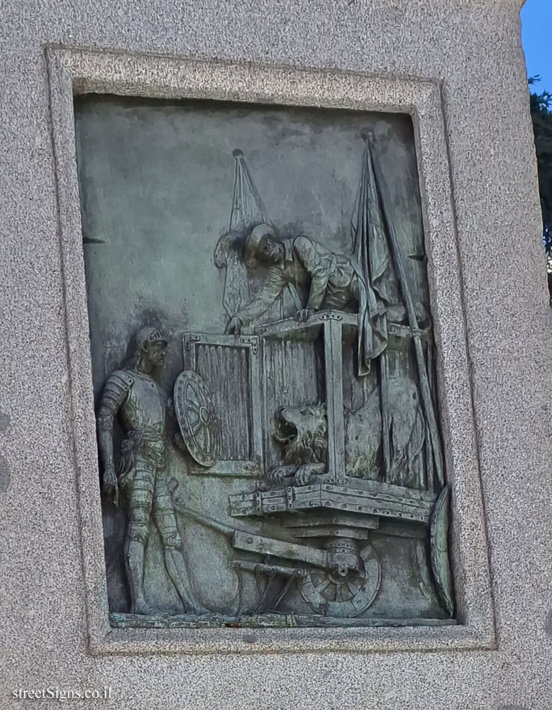 Madrid - Statue of Miguel de Cervantes - Don Quixote and the Lion