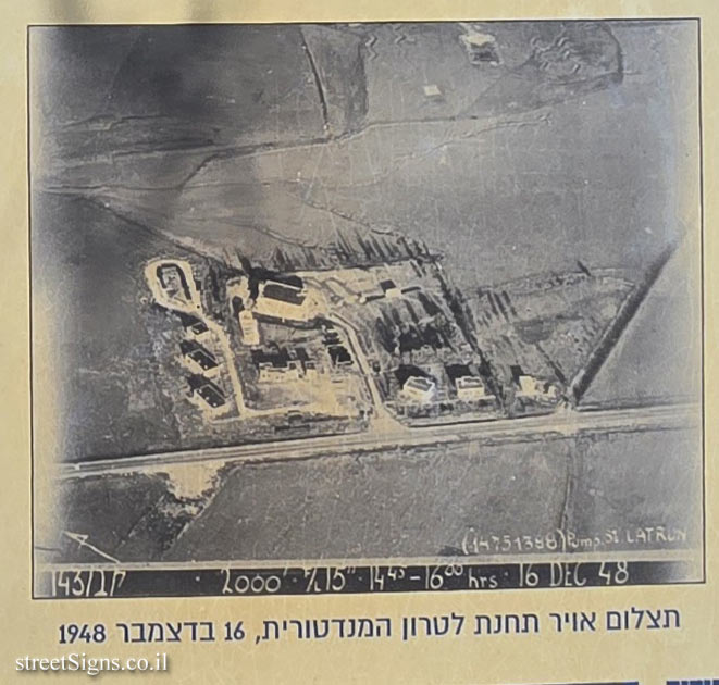 Latrun - Latrun Station and the Mandatory Water Line to Jerusalem - Aerial photograph