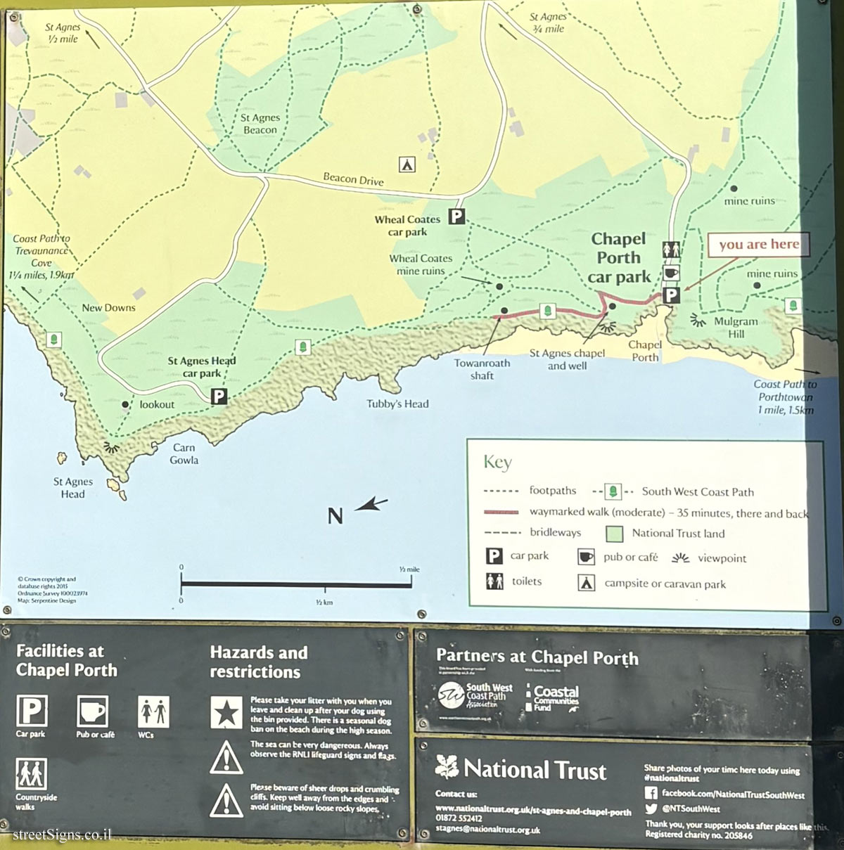 Saint Agnes - Chapel Porth Beach Map