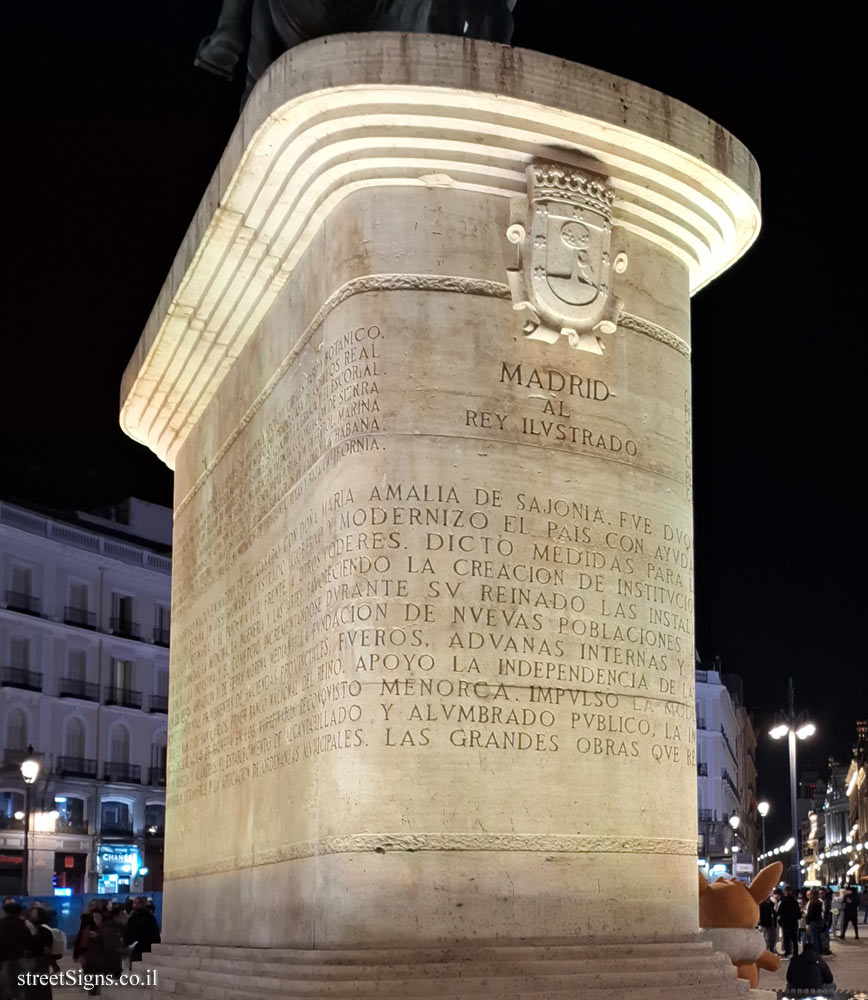 Madrid - Statue of Carlos III at Puerta del Sol - Back of the statue