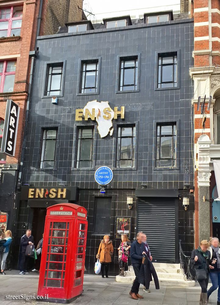 London - the house where the painter Sir Joshua Reynolds lived for 8 years - 9 Great Newport St, London WC2H 7JA, UK