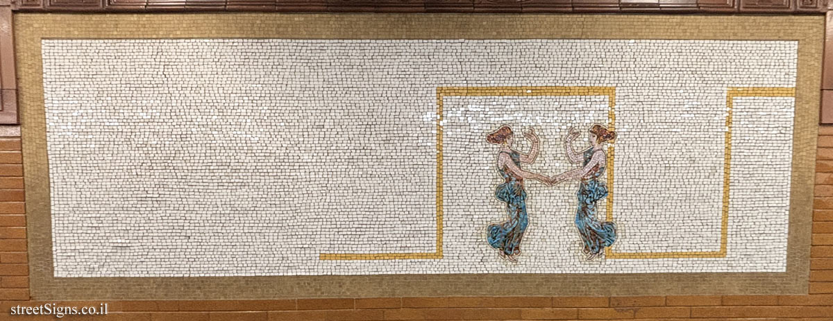 New York - Subway - 66th Street Station - Artemis, Acrobats, Divas and Dancers - Nancy Spero - 66 St - Lincoln Center, New York, NY 10023, USA