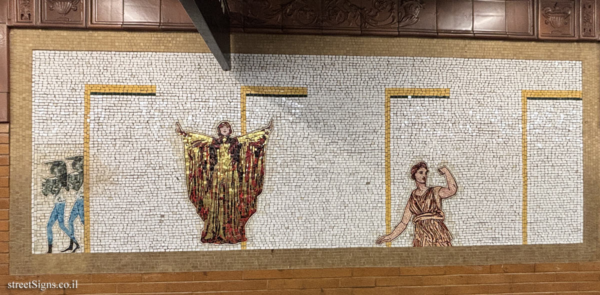 New York - Subway - 66th Street Station - Artemis, Acrobats, Divas and Dancers - Nancy Spero - 66 St - Lincoln Center, New York, NY 10023, USA