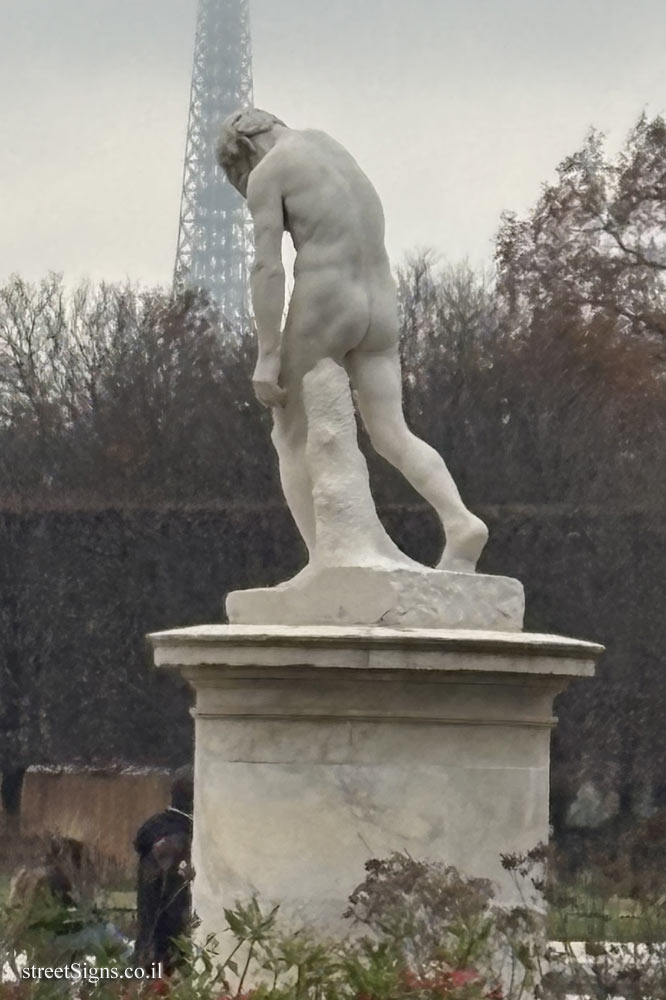Paris - Tuileries Gardens - "Cain having just killed Abel" outdoor sculpture by Henri Vidal - Louvre - Tuileries, Paris, France