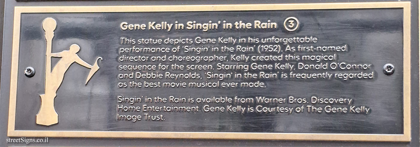 London - Leicester Square - Movie Character Statues Map - Gene Kelly in "Singin’ in the Rain"