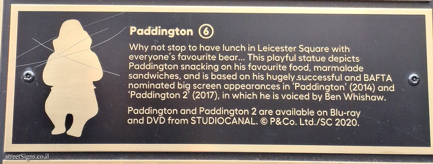 London - Leicester Square - Movie Character Statues Map - Paddington