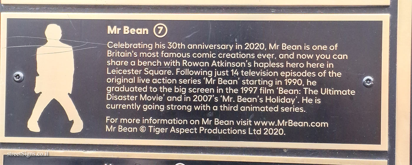 London - Leicester Square - Movie Character Statues Map - Mr. Bean