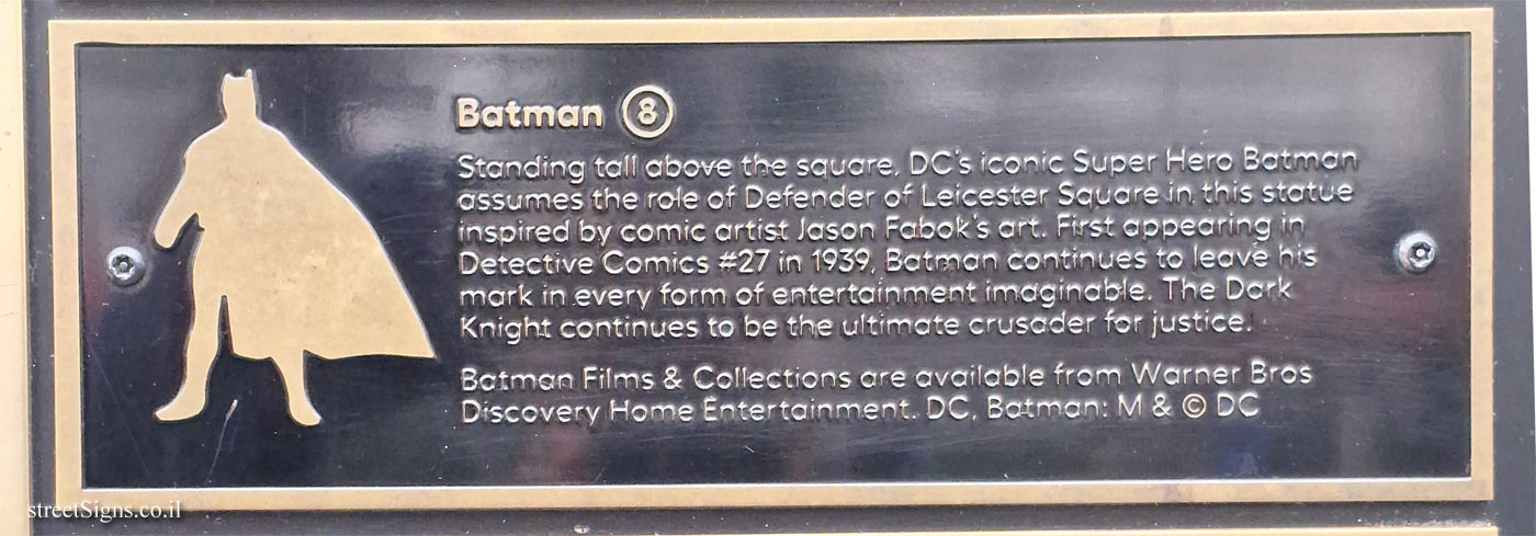 London - Leicester Square - Movie Character Statues Map - Batman