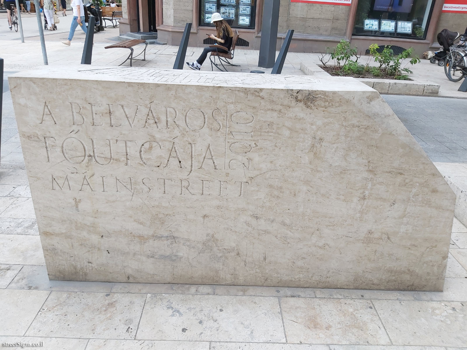 Budapest - a city center map engraved with stone - Budapest, Bécsi u. 1, 1052 Hungary