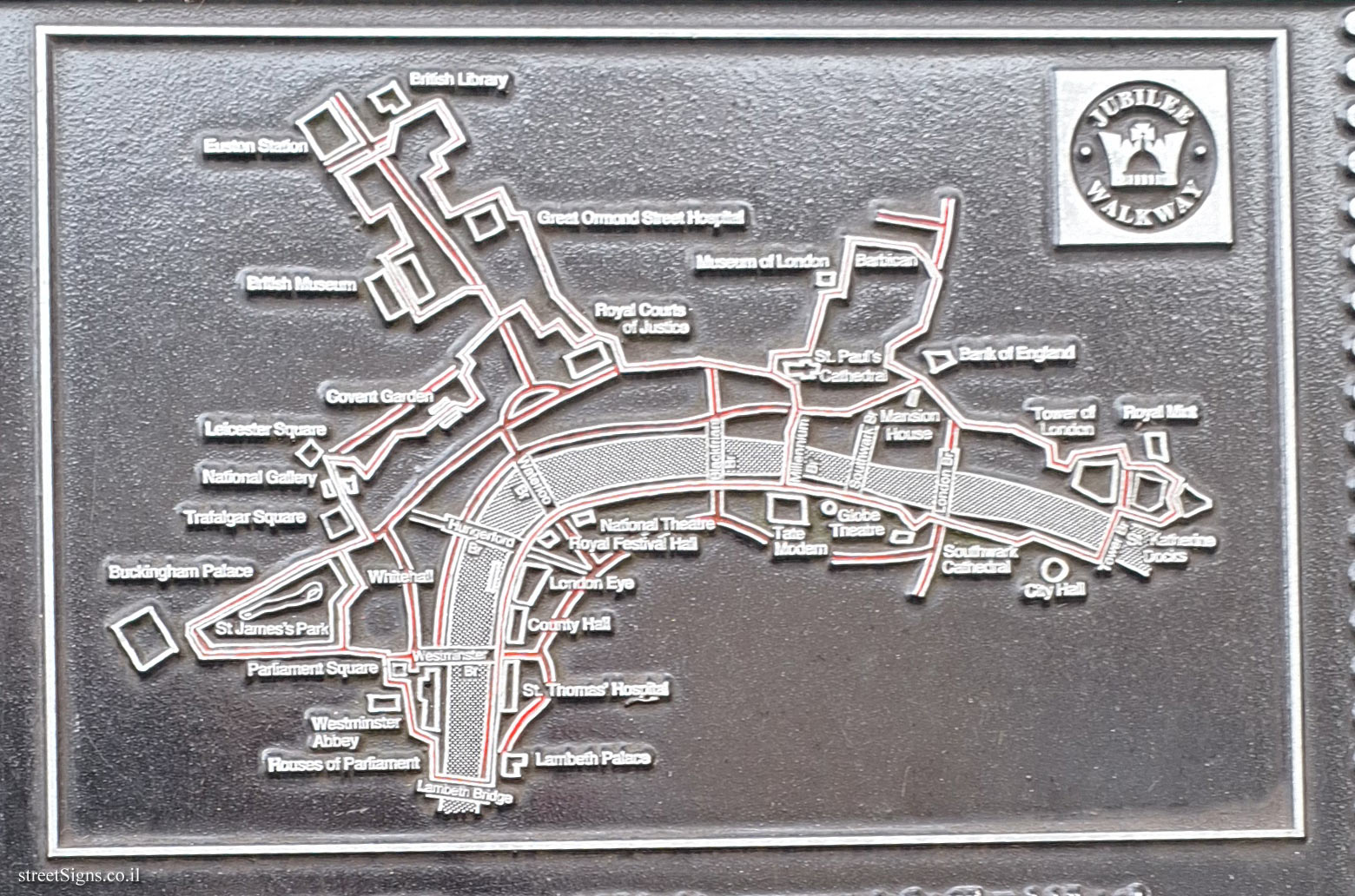 London - Jubilee Walkway - Trafalgar Square (3) - Jubilee Walkway route map