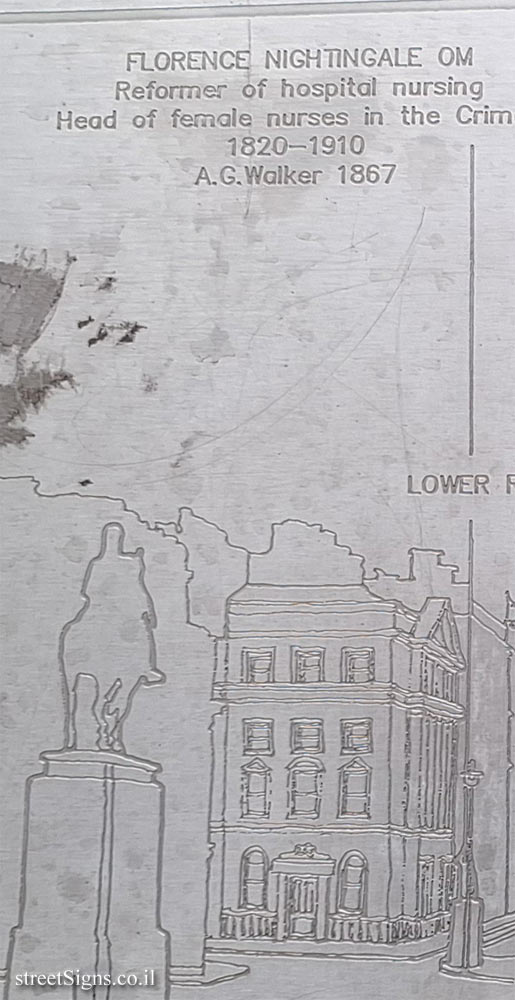 London - Silver Jubilee Walkway - P&O Shipping Company and Places and People in the Area - The statue of Florence Nightingale