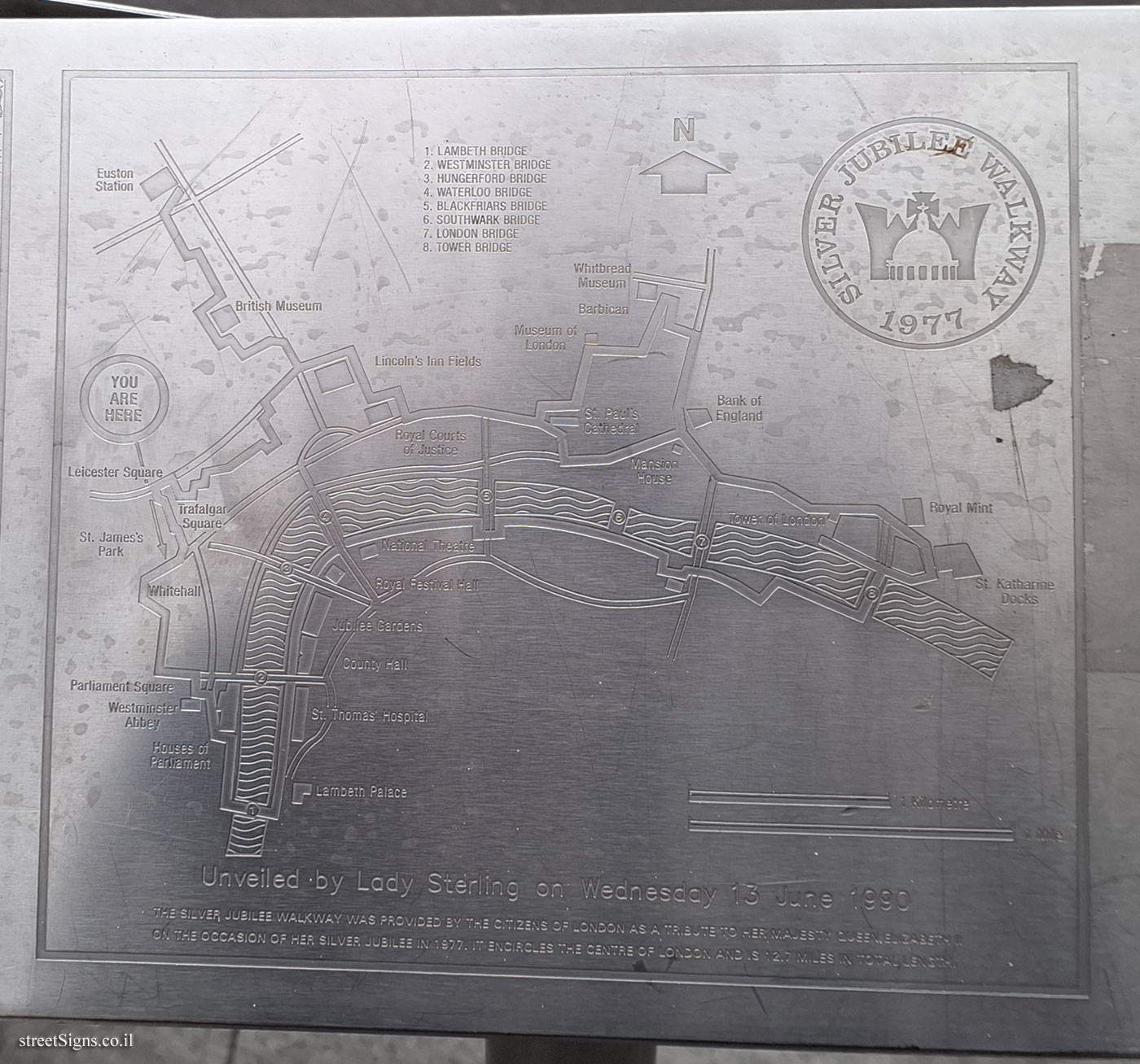 London - Silver Jubilee Walkway - P&O Shipping Company and Places and People in the Area - Silver Jubilee Walkway map