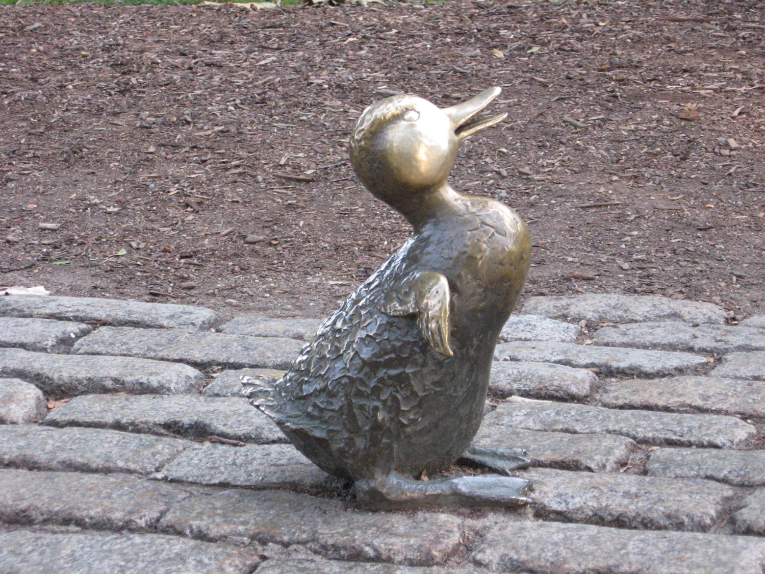 Boston - the public garden - an outdoor sculpture - Make Way for Ducklings