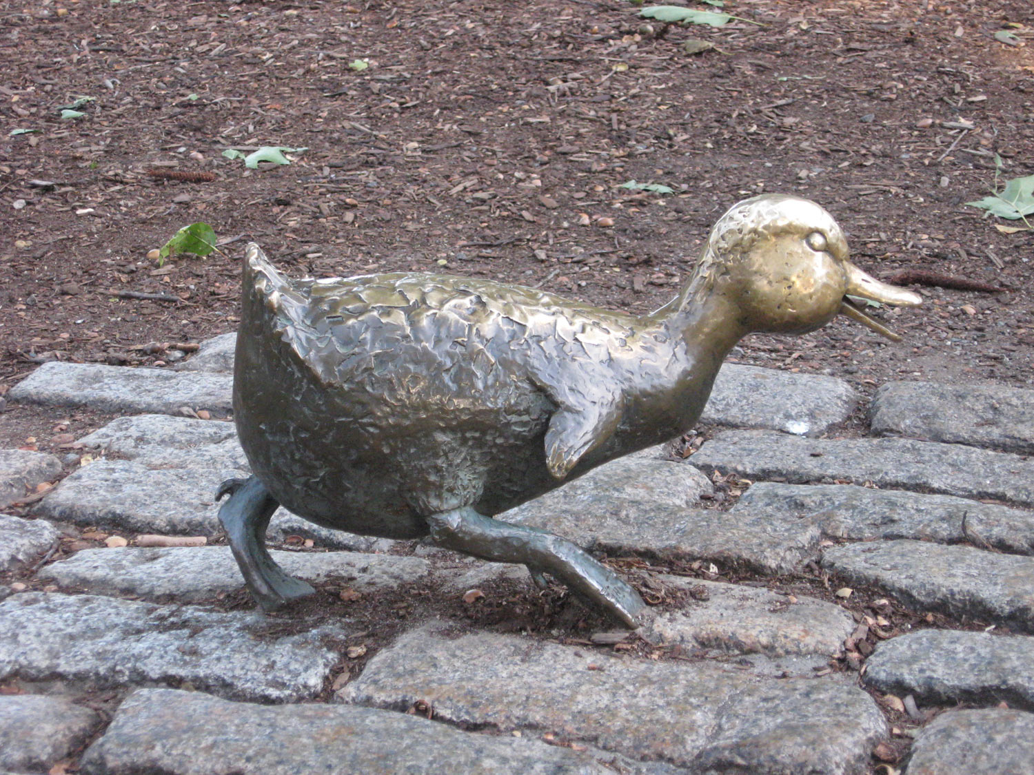 Boston - the public garden - an outdoor sculpture - Make Way for Ducklings