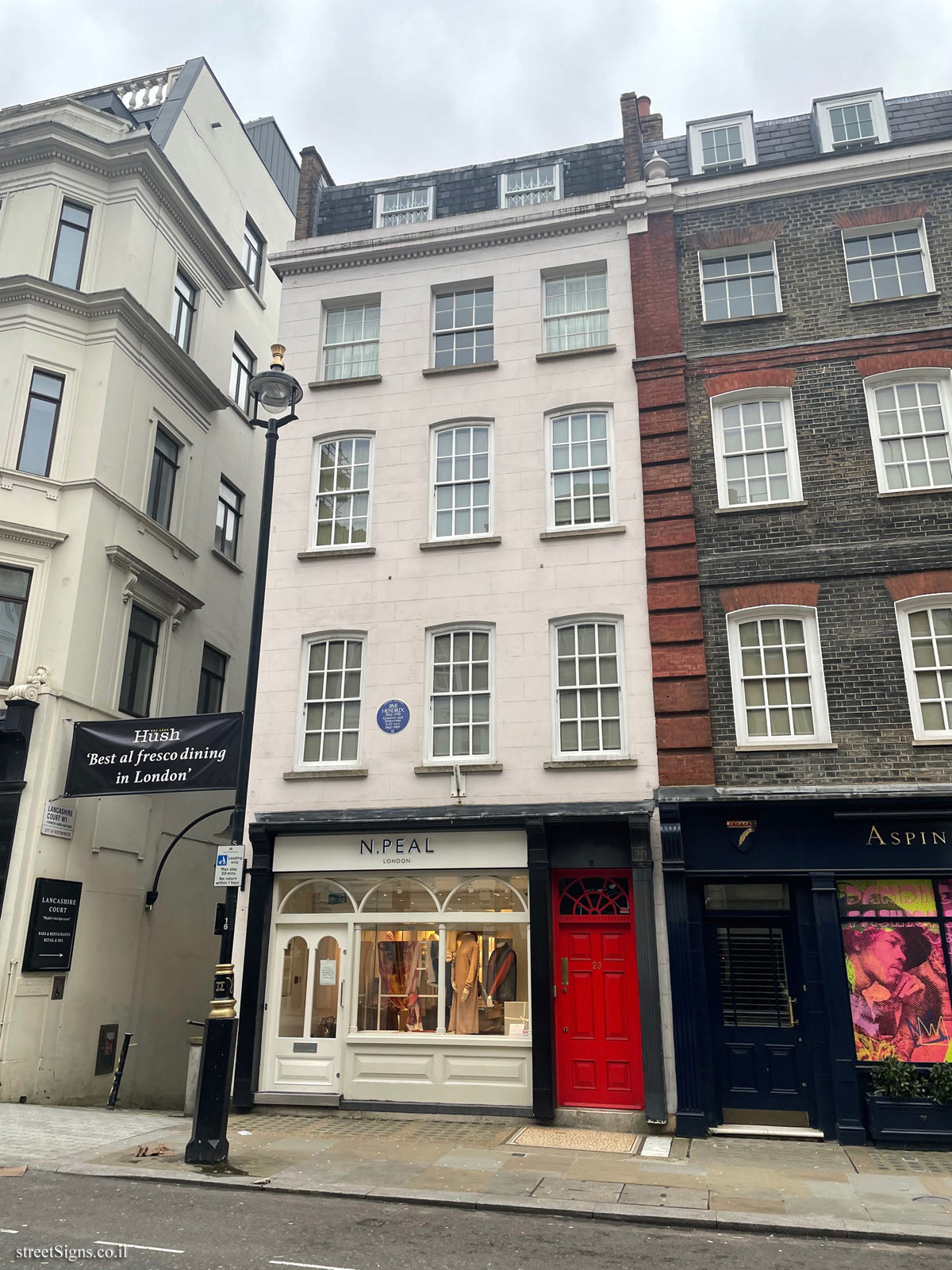London - English Heritage - The house where Jimmy Hendrix lived - 23 Brook St, Mayfair, London W1K 4HD, UK