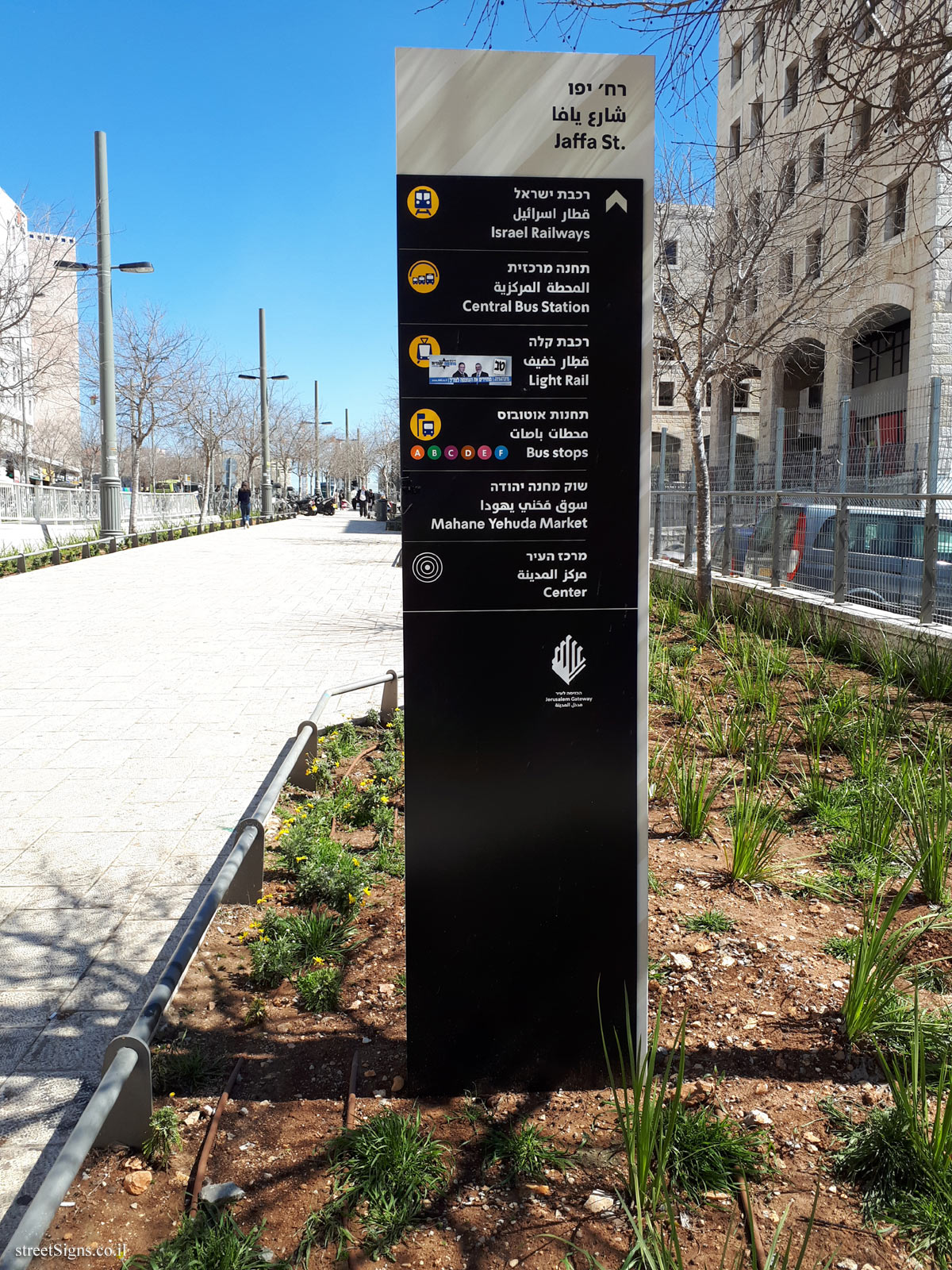 Jerusalem - A direction sign pointing to the city’s sites - Jaffa Road