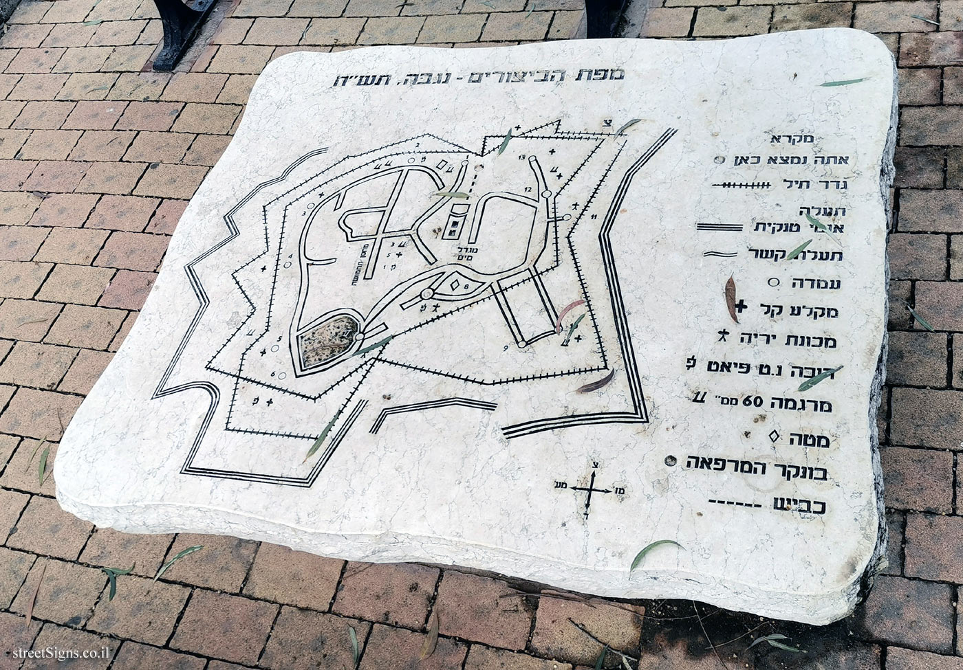 Negba - Statue of the Defenders - Map of the fortifications - HaMeYasdim, Negba, Israel