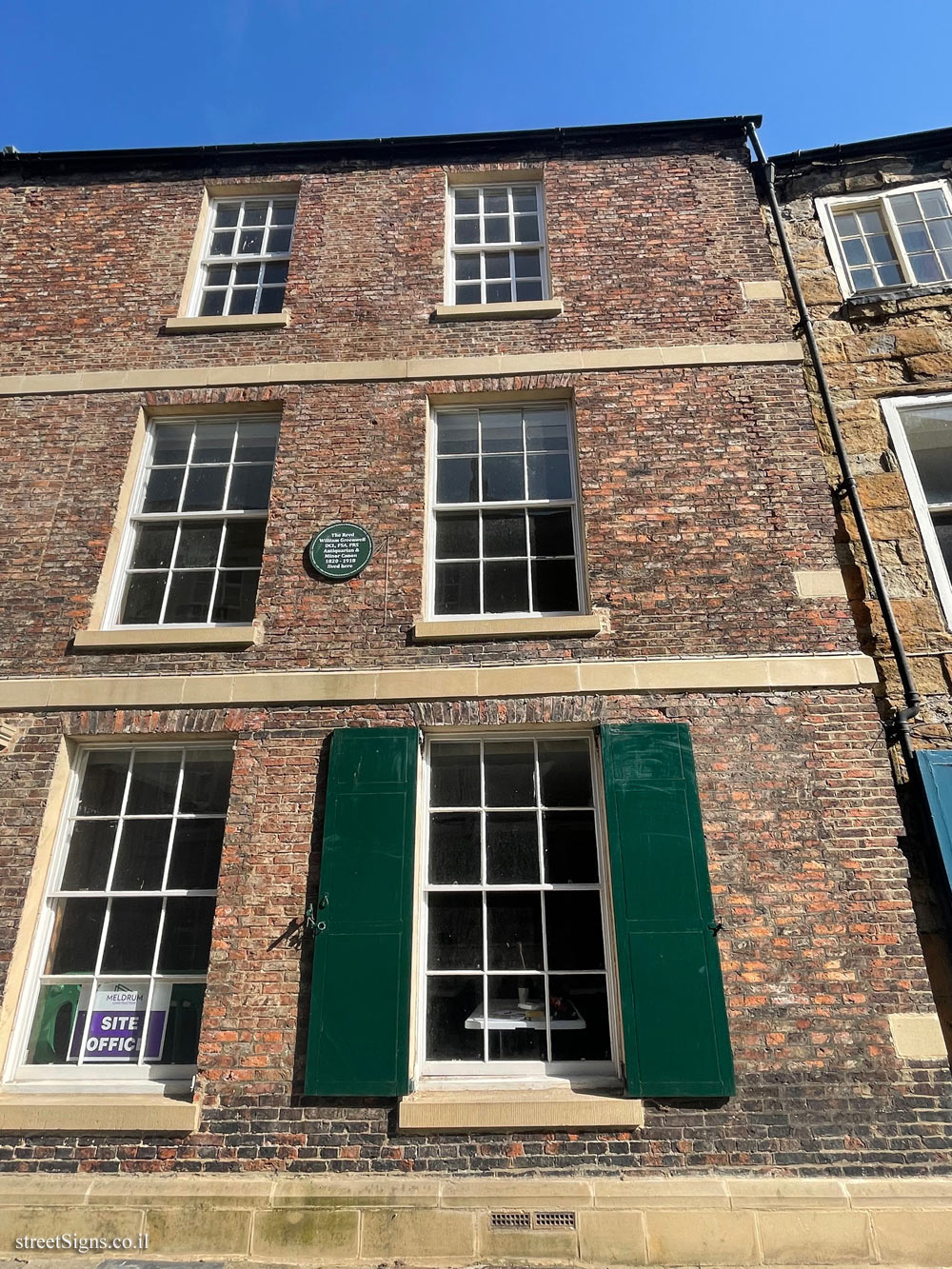 Durham - A memorial plaque where the archaeologist William Greenwell lived - 27 N Bailey, Durham DH1 3EW, UK