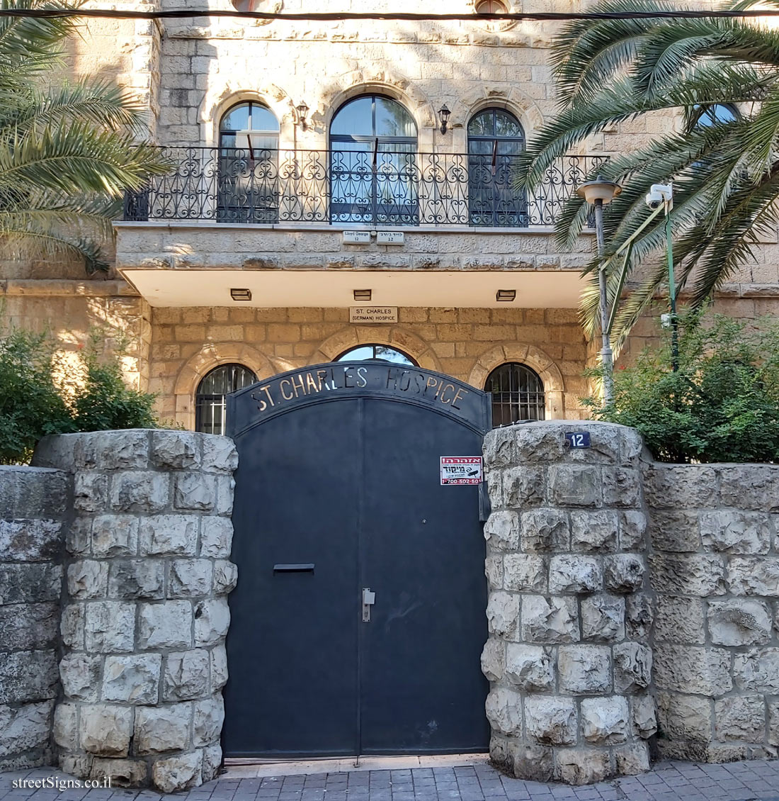 Jerusalem - Heritage Sites in Israel - St. Charles Hospice - Lloyd George St 12, Jerusalem, Israel