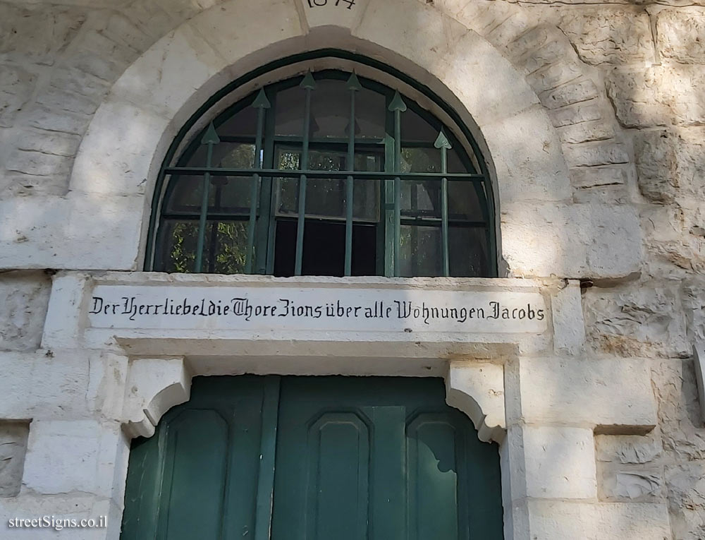 Jerusalem - Heritage Sites in Israel - Paul Aberle House - The verse quoted from Psalms - Emek Refa’im St 10, Jerusalem, Israel
