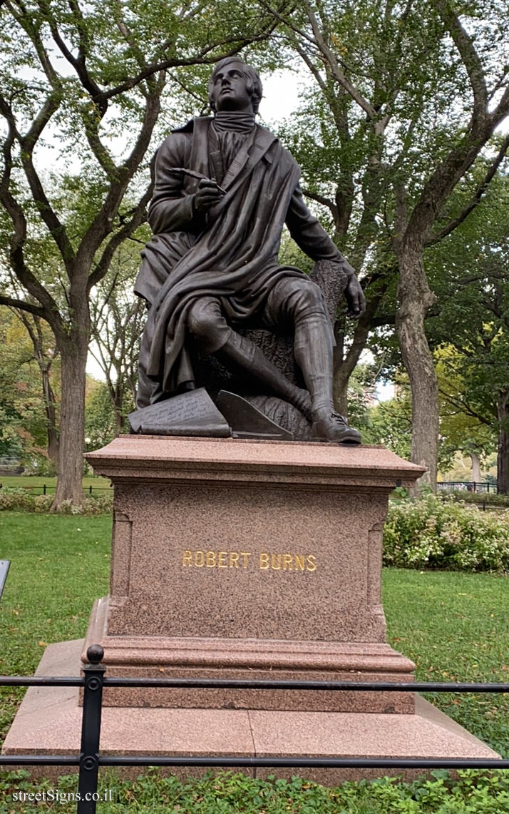 New York - Central Park - A statue in memory of Robert Burns - The Mall, New York, NY 10019, USA