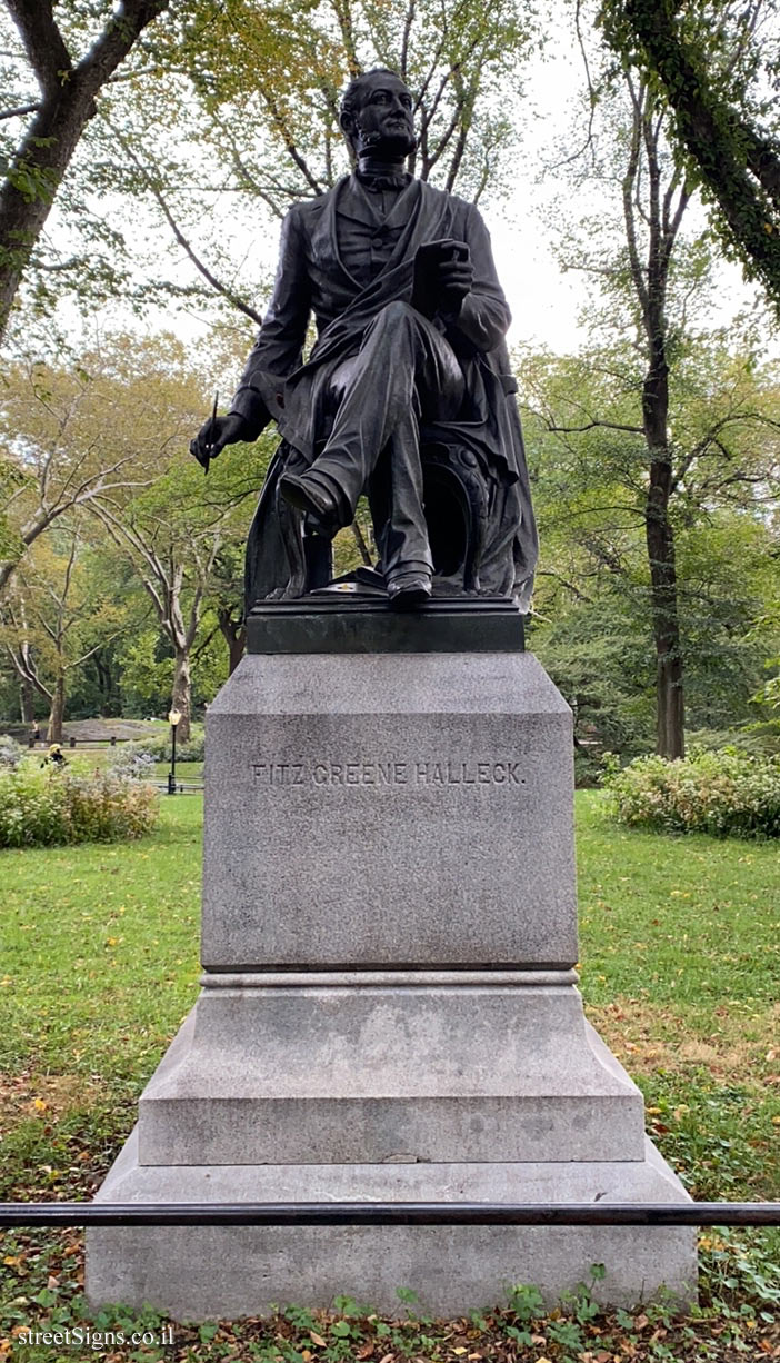 New York - Central Park - A statue in memory of Fitz Greene Halleck - The Mall, New York, NY 10019, USA