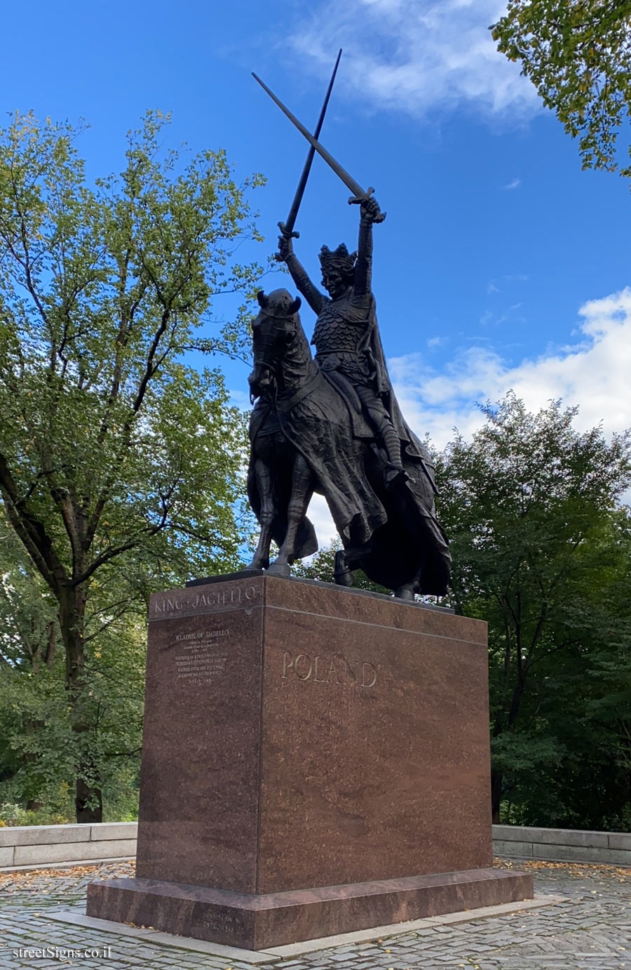 New York - Central Park - A statue in memory of King Jagiełło - Central Park West Historic District, New York, NY, USA