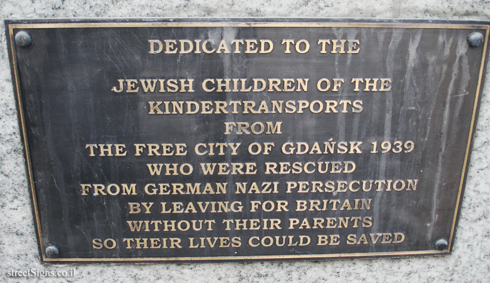 Gdansk - A monument commemorating the "Kindertransport" - Podwale Grodzkie 2c, 80-895 Gdańsk, Poland