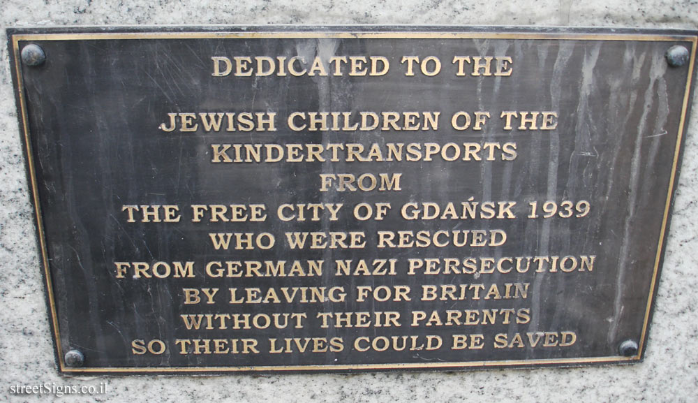 Gdansk - A monument commemorating the "Kindertransport" - Podwale Grodzkie 2c, 80-895 Gdańsk, Poland