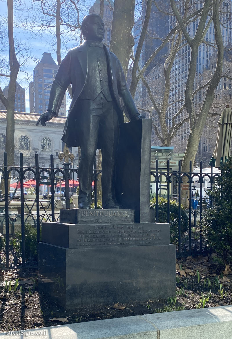 New York - A memorial to Benito Juárez - 1066 6th Ave, New York, NY 10018, USA