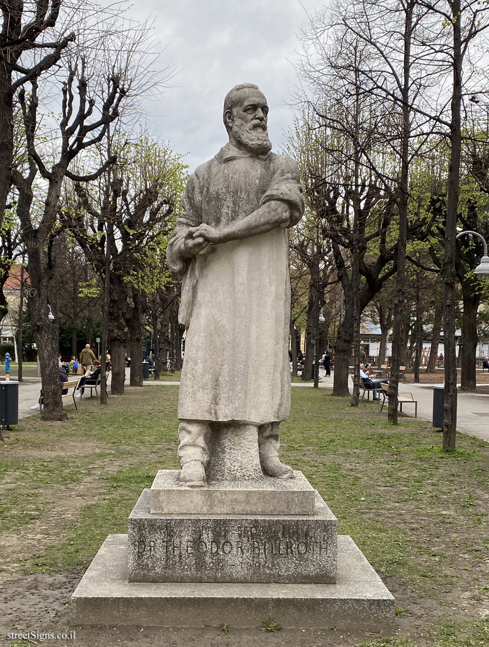 Vienna - A memorial statue of Dr. Theodor Billroth - Alser Str. 4, 1090 Wien, Austria
